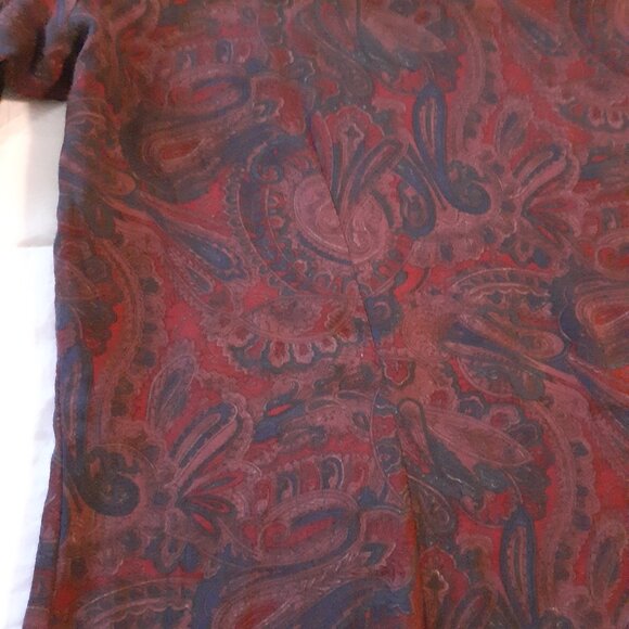 Vintage Handmade Burgundy Paisley Dress Size Medium - Picture 6 of 7